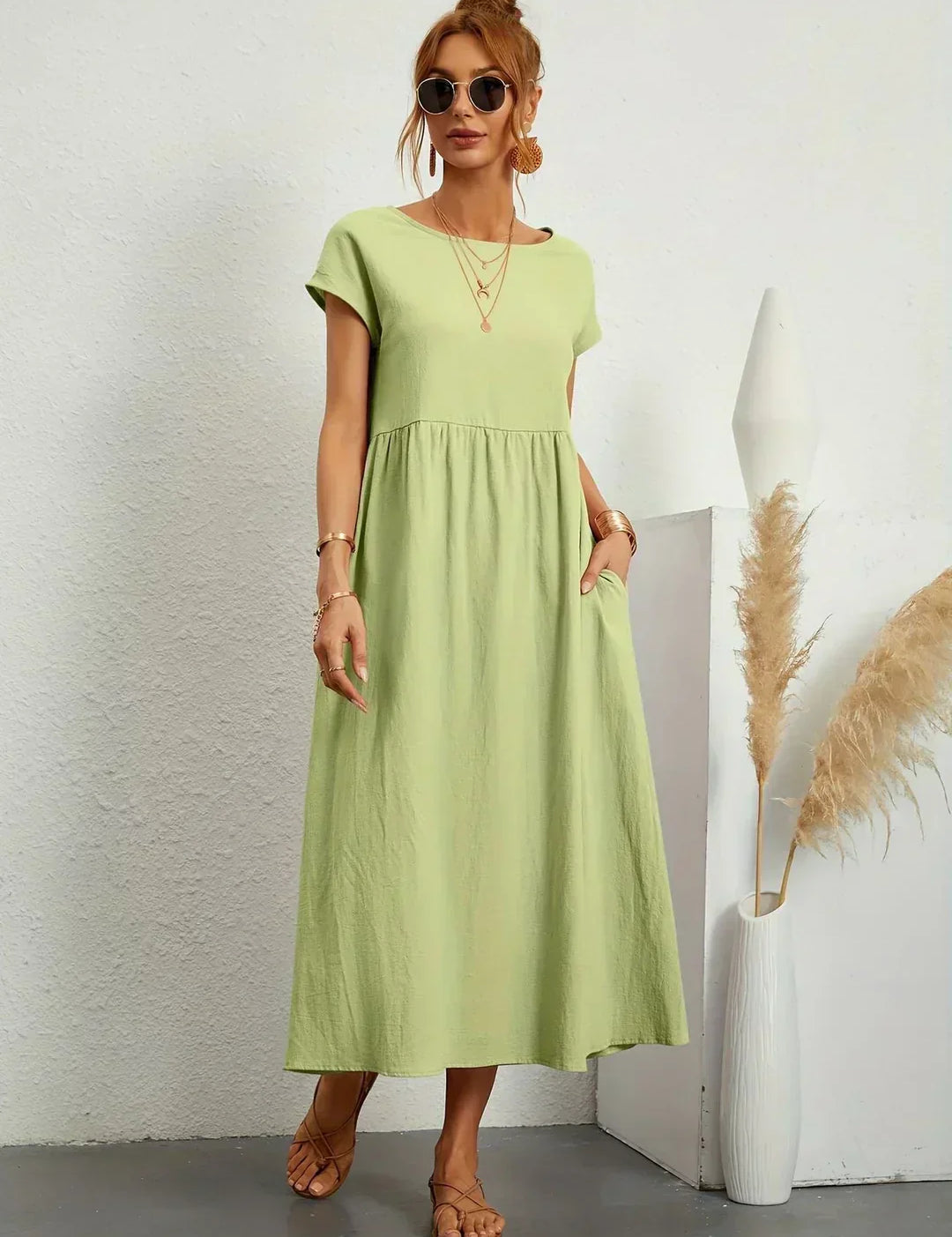 Gabrielle™ — Flowing Midi Dress with Timeless Elegance