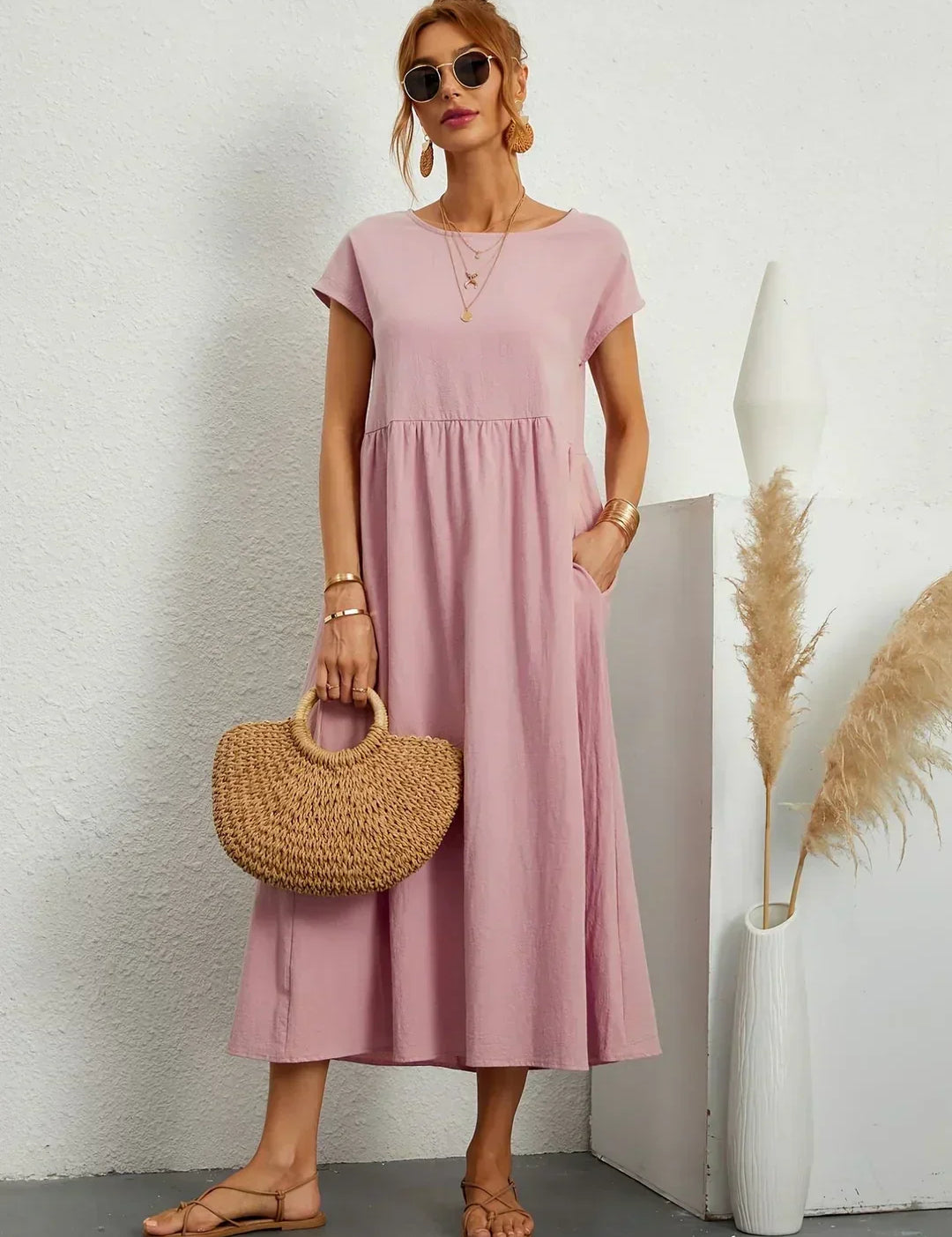 Gabrielle™ — Flowing Midi Dress with Timeless Elegance