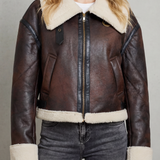 Mirevola – Shearling trim – Cropped aviator jacket