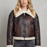 Mirevola – Shearling trim – Cropped aviator jacket