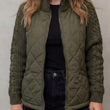 Norcetta – Textured knit detail – Quilted puffer jacket