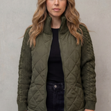 Norcetta – Textured knit detail – Quilted puffer jacket