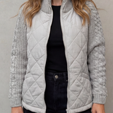 Norcetta – Textured knit detail – Quilted puffer jacket