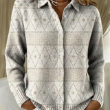 MONIRA™ - ELEGANT KNIT HOODIE BLOUSE WITH DIAMOND PATTERN