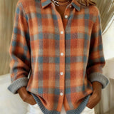 SAFIYA™ - CHECKED BLOUSE MADE FROM WARM, SOFT HOODIE MATERIAL