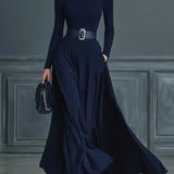 CORTLISS | HIGH-NECK MAXI DRESS