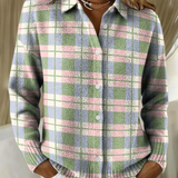 LENORA™ - CHECKED HOODIE BLOUSE IN FRESH PASTEL COLORS