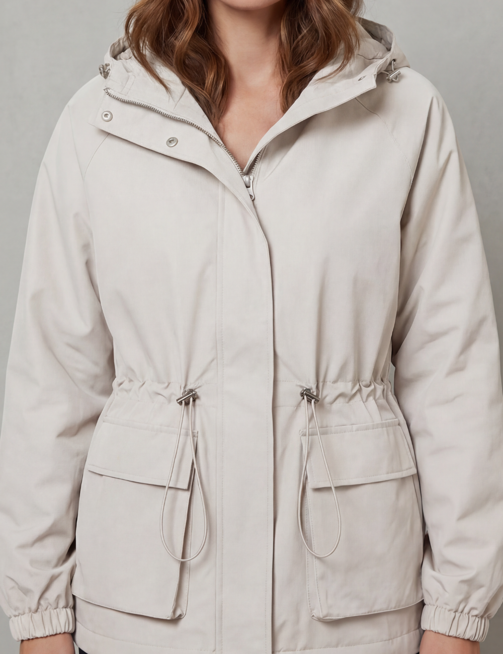 Ravelle – Utility style – Drawstring waterproof jacket