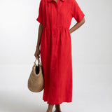 Lysandra™ — Long Cotton Shirt Dress