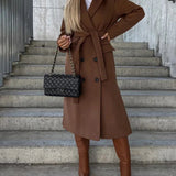 GWYNETH | LONG LAPEL BUTTON-FRONT COAT