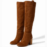 SUEVIRA™ | SUEDE BLOCK HEEL BOOTS