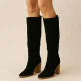 SUEVIRA™ | SUEDE BLOCK HEEL BOOTS