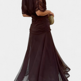 Florendra | Long Floral V Neck Dress