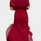 Florendra | Long Floral V Neck Dress