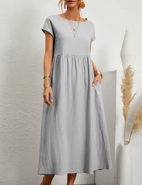 Gabrielle™ — Flowing Midi Dress with Timeless Elegance