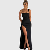 CELL | ELEGANT FORMAL SLIP MAXI DRESS WITH OPEN BACK