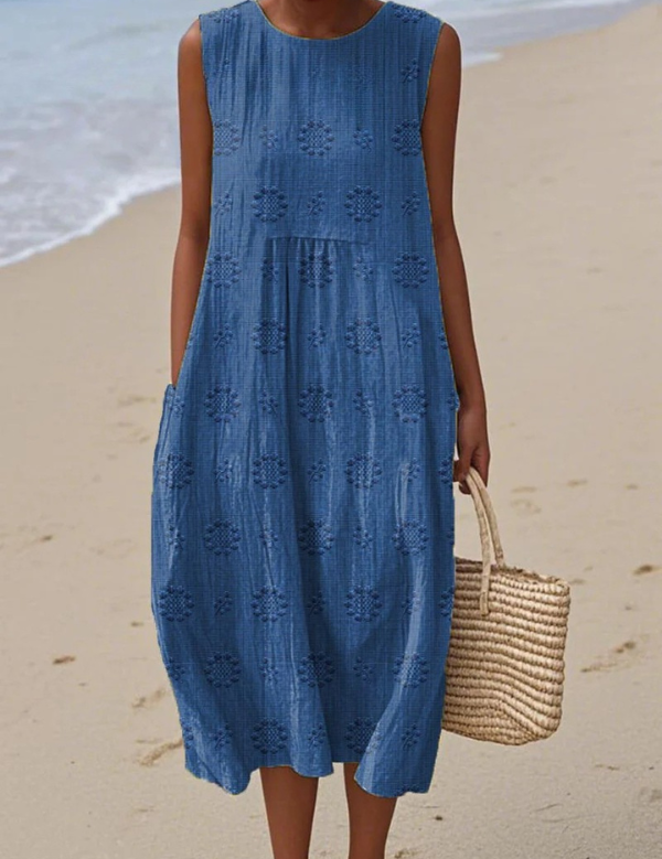 ROSE | EMBROIDERED MIDI DRESS