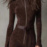 MARIEL | TAILORED SUEDE-LOOK DRESS