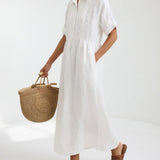 Lysandra™ — Long Cotton Shirt Dress