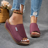 Slip-On Wedge Sandals with Open Toe for Women