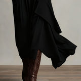 Irene | High-neck Asymmetrical Pleated Dress