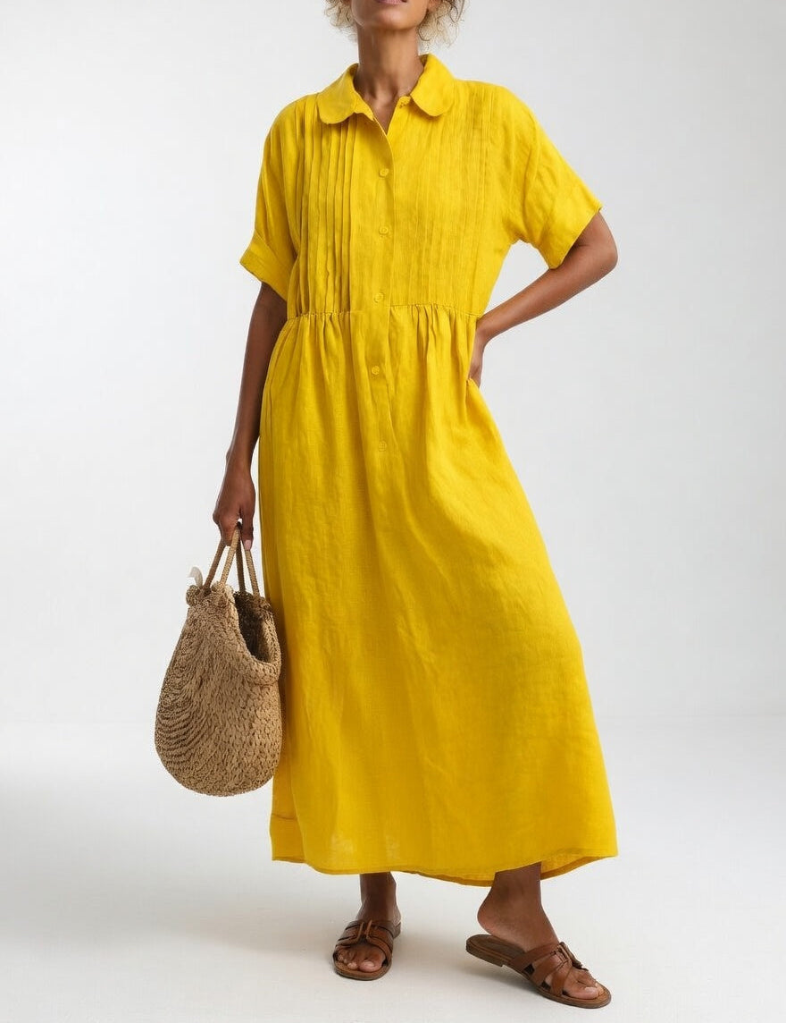 Lysandra™ — Long Cotton Shirt Dress