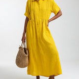 Lysandra™ — Long Cotton Shirt Dress