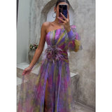 Orit™ | Asymmetrical One Sleeve Split Dress