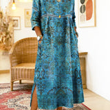 Carmen | Blue Printed Dress