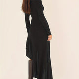 SOERAHA | OFF THE SHOULDER BODYCON DRESS WITH RUFFLE DETAILS