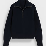 FFION | WAFFLE-KNITIP-COLLAR SWEATER