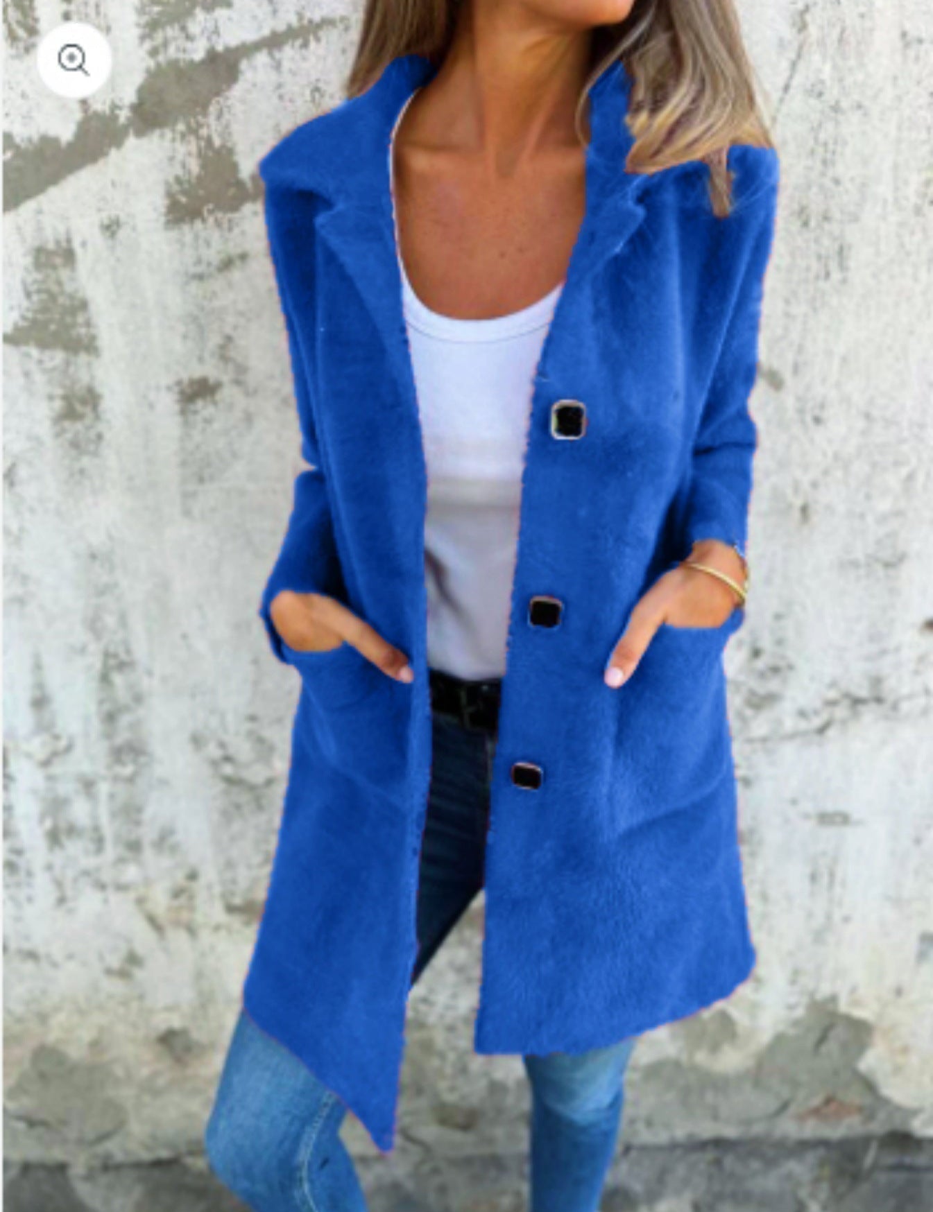 MORWENNA | LONG SLEEVE BUTTON COAT WITH POCKETS