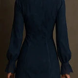 Rachel | Blue Dress with Front Zip