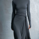 YASMINA | MAXI DRESS WITH SIDE TIE