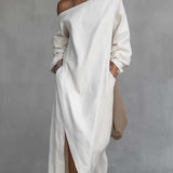 Loose-fitting One Shoulder Midi Dress