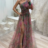Orit™ | Asymmetrical One Sleeve Split Dress