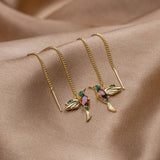 Stefanie – Gold Earrings with Delicate Pendant