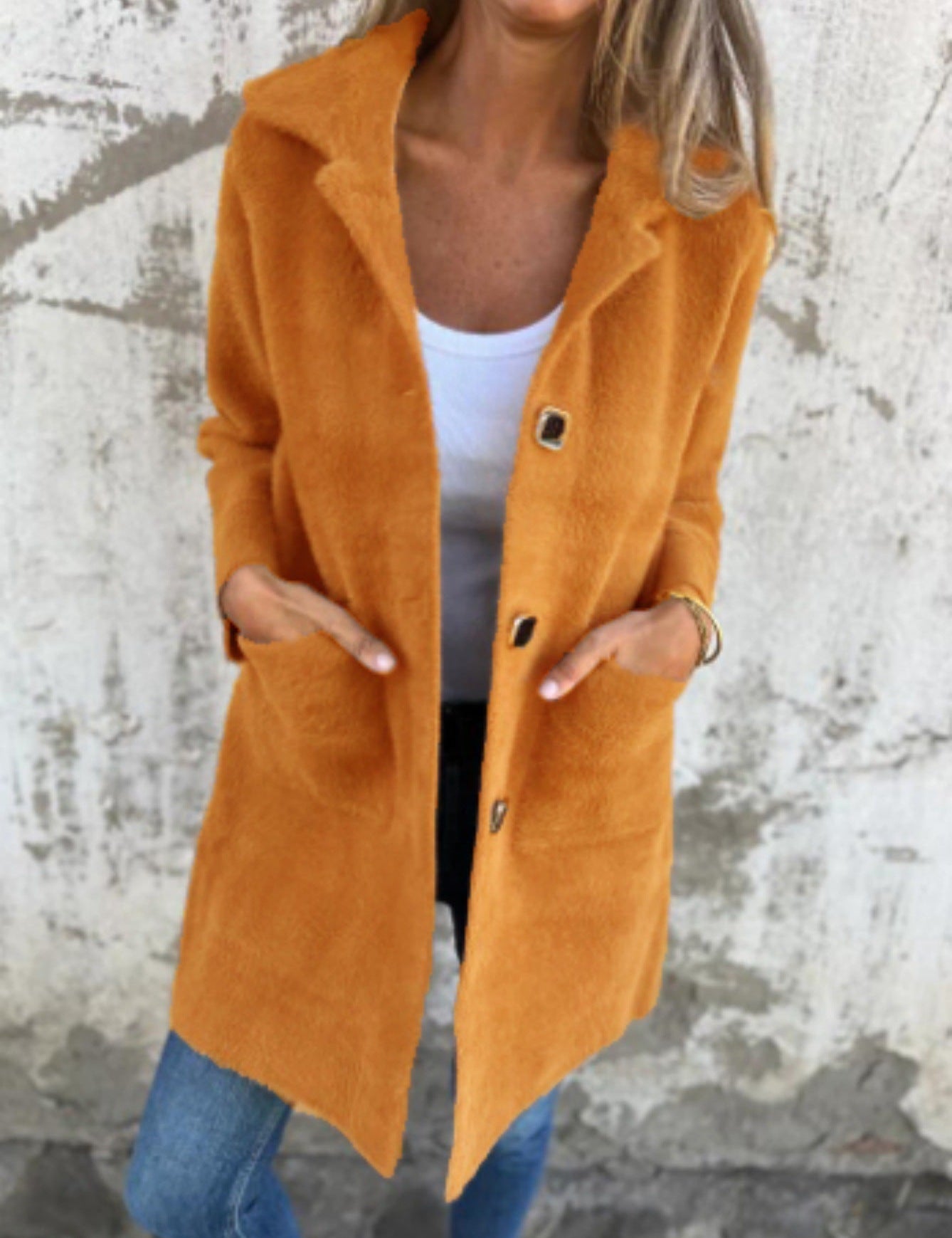 MORWENNA | LONG SLEEVE BUTTON COAT WITH POCKETS