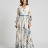 Lavinia | Long Sleeve V Neck Floral Maxi Dress