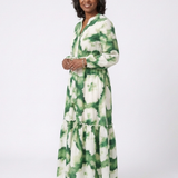 Sabine | Long Sleeve Tie Waist Tiered Maxi Dress