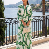 Sabine | Long Sleeve Tie Waist Tiered Maxi Dress