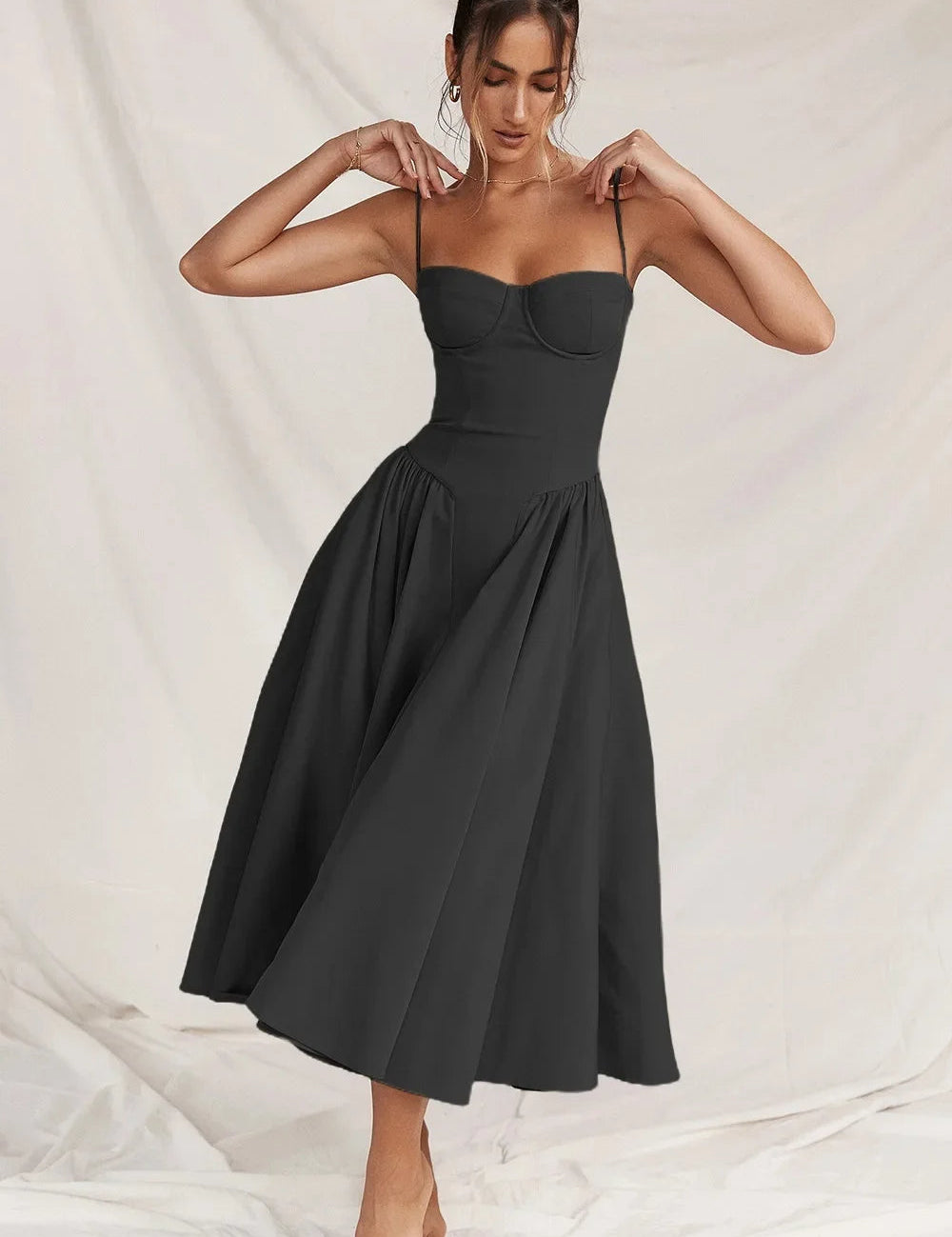 CHARMONE | LACE EVENING MIDI DRESS
