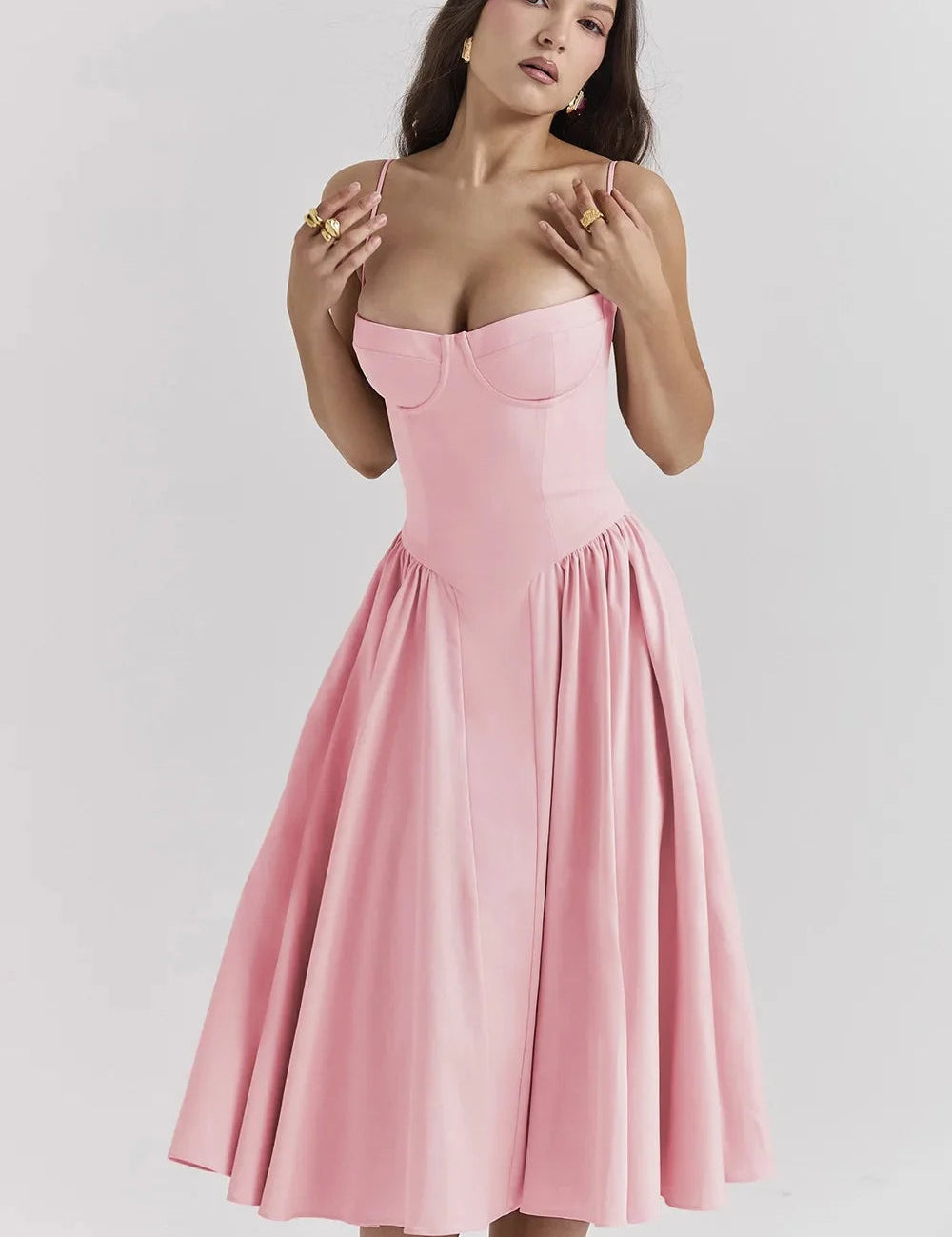 CHARMONE | LACE EVENING MIDI DRESS