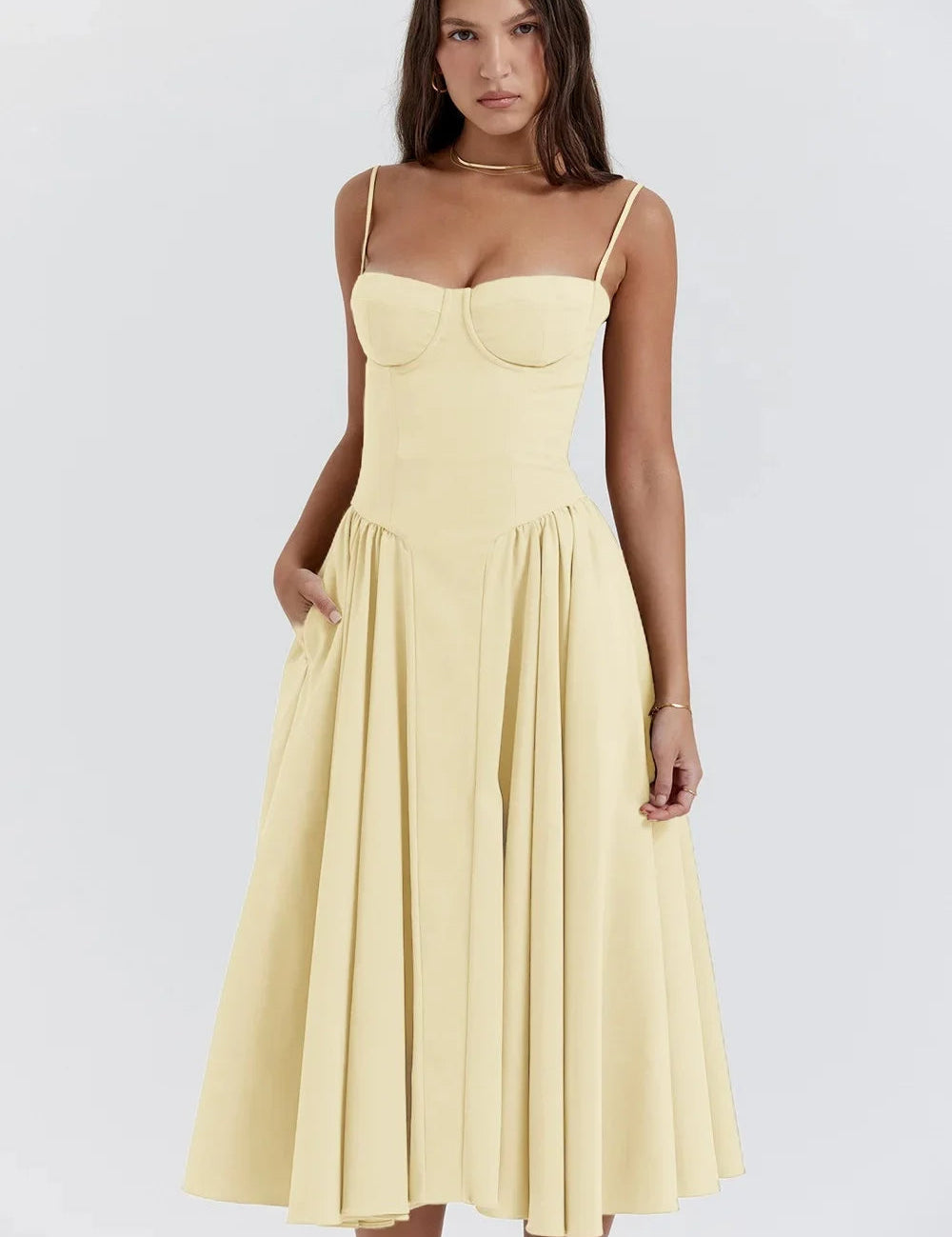 CHARMONE | LACE EVENING MIDI DRESS