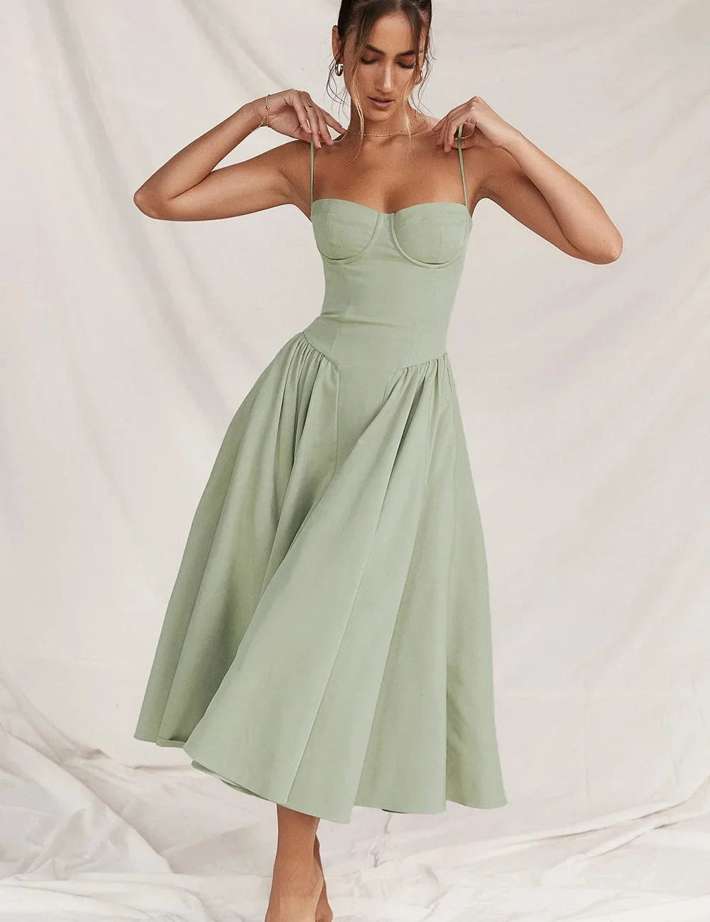 CHARMONE | LACE EVENING MIDI DRESS