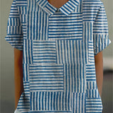 Amelia | Striped Patchwork Shirt