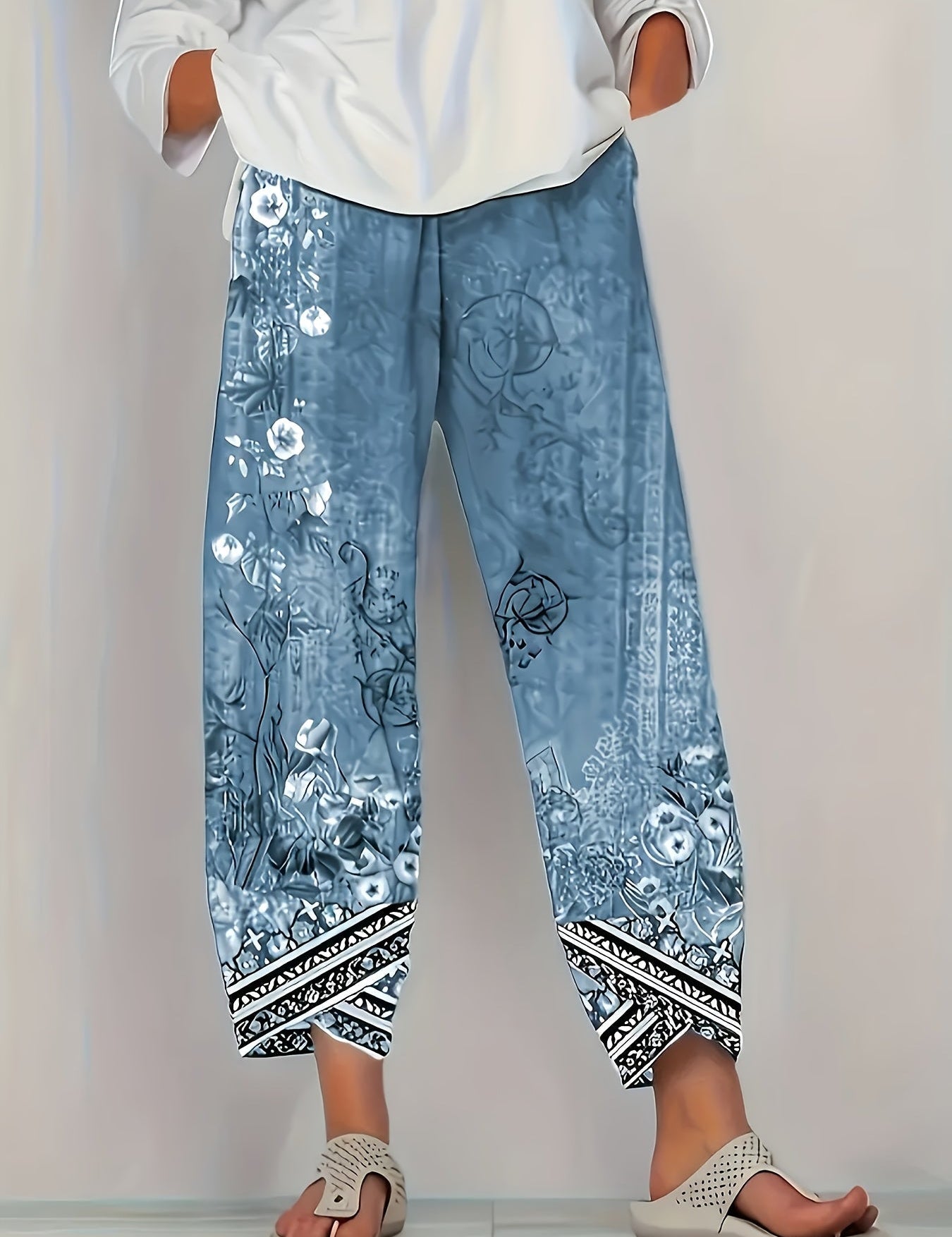 BRIELLE | BOTANICAL WIDE-LEG TROUSERS