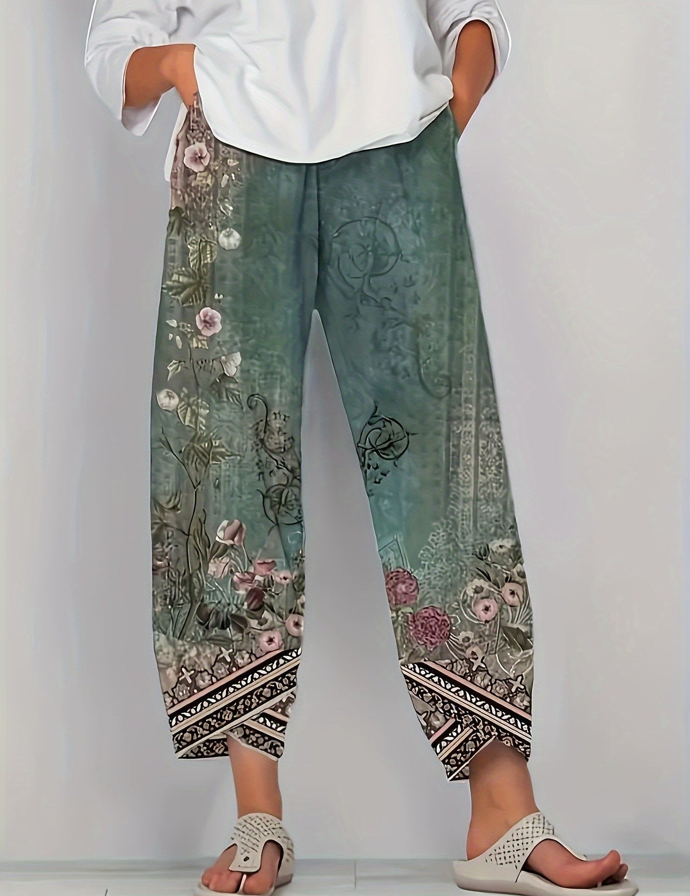 BRIELLE | BOTANICAL WIDE-LEG TROUSERS