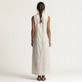 Mirabell | Hooded Button-Front Sleeveless Linen Maxi Dress
