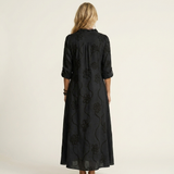 Mariam | Maxi Dress with Tonal Floral Embroidery